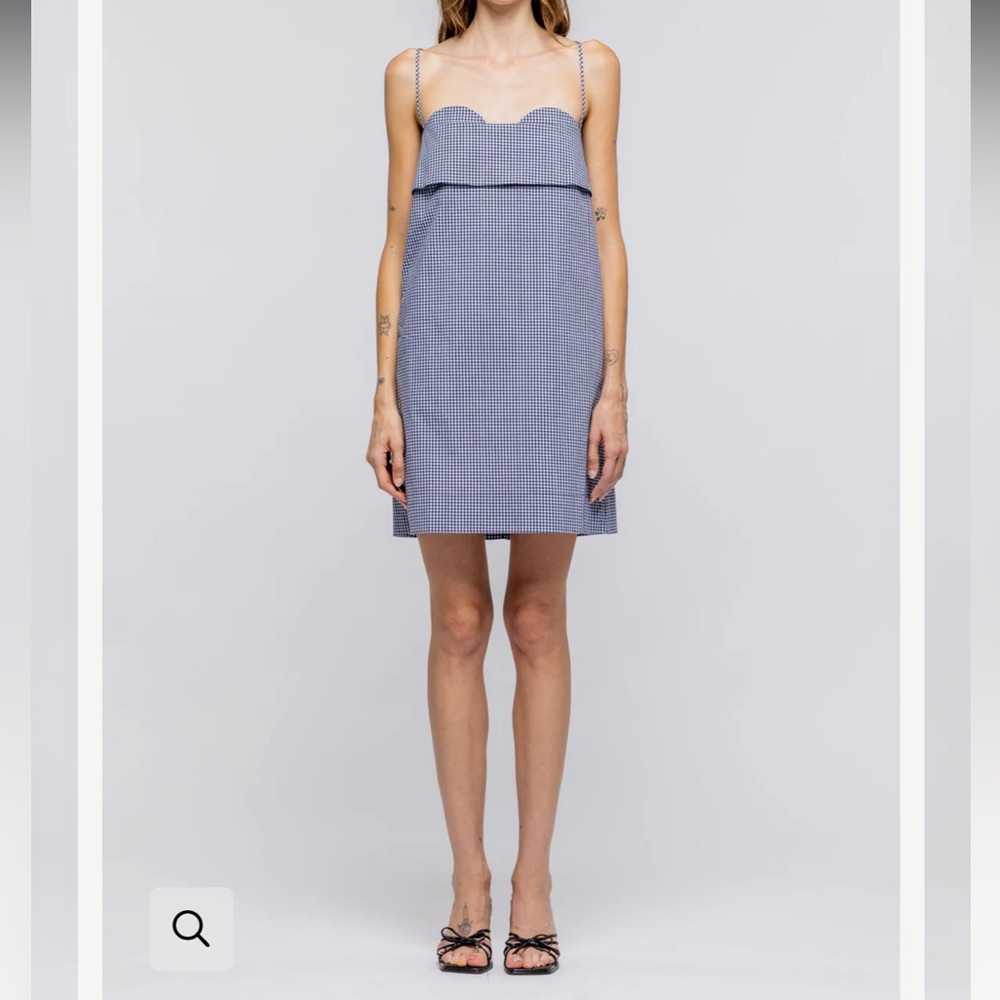 NWT Toit Volant Verona Short Dress 2.0 in Navy Gingham